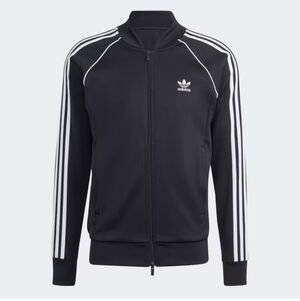 Adidas Men's Black and White Bomber Jacket